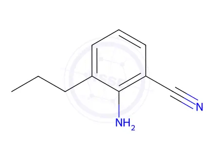 Chemical structure of Benzonitrile, 2-amino-3-propyl-
