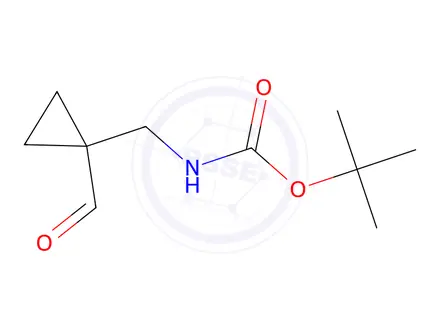 Chemical structure of tert-butyl N-[(1-formylcyclopropyl)methyl]carbamate
