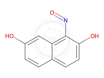 Chemical structure of 2,7-Naphthalenediol, 1-nitroso-
