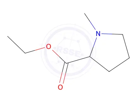 Chemical structure of Proline, 1-methyl-, ethyl ester (9CI)