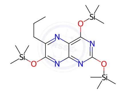 Chemical structure of 6-Propyl-2,4,7-tris(trimethylsilyloxy)pteridine