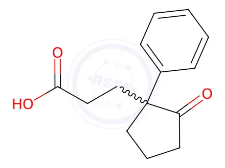 Chemical structure of 2-Oxo-1-phenylcyclopentanepropionic acid