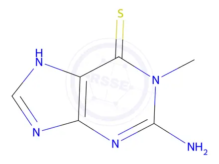 Chemical structure of 2-Amino-1,7-dihydro-1-methyl-6H-purine-6-thione