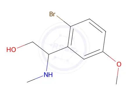 Chemical structure of 2-(2-bromo-5-methoxyphenyl)-2-(methylamino)ethan-1-ol