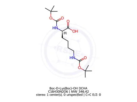 Chemical structure of Boc-D-Lys(Boc)-OH · DCHA