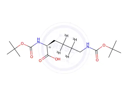 Chemical structure of L-Lysine-4,4,5,5-d4-bis-N-t-BOC