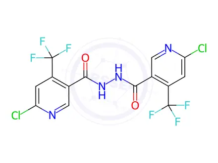 Chemical structure of N'3-{[6-chloro-4-(trifluoromethyl)-3-pyridyl]carbonyl}-6-chloro-4-(trifluoromethyl)pyridine-3-carbohydrazide