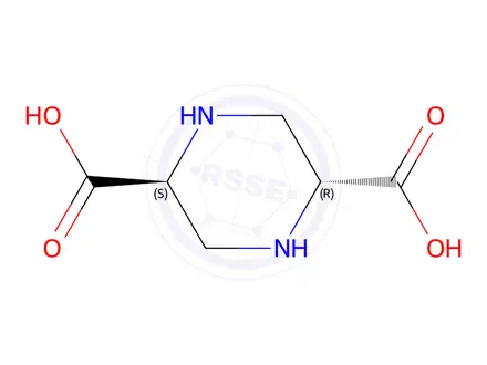 Chemical structure of (2R,5S)-Piperazine-2,5-dicarboxylic acid