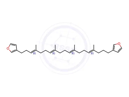 Chemical structure of (3E,7E,11E,15E)-1,19-Bis(3-furyl)-4,8,12,16-tetramethyl-3,7,11,15-nonadecatetrene