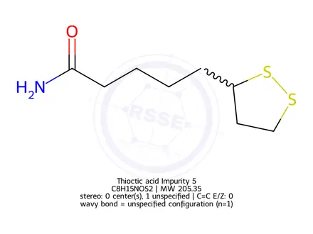 Chemical structure of Thioctic acid Impurity 5