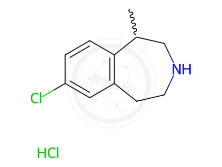Chemical structure of 7-Chloro-1-methyl-2,3,4,5-tetrahydro-1H-3-benzazepine Hydrochloride