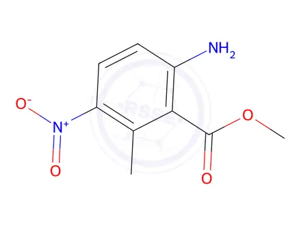 Chemical structure of Benzoic acid, 6-amino-2-methyl-3-nitro-, methyl ester (9CI)