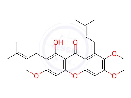 Chemical structure of Fuscaxanthone C