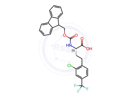 Chemical structure of Fmoc-2-chloro-4-trifluoromethyl-L-homophenylalanine