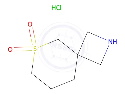Chemical structure of 6λ⁶-thia-2-azaspiro[3.5]nonane 6,6-dioxide;hydrochloride