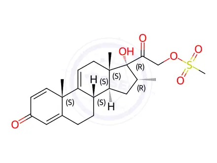 Chemical structure of (16α)-17-Hydroxy-16-methyl-21-[(methylsulfonyl)oxy]pregna-1,4,9(11)-triene-3,20-dione