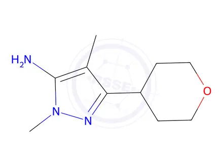Chemical structure of 1,4-Dimethyl-3-(tetrahydro-2h-pyran-4-yl)-1h-pyrazol-5-amine