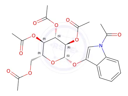 Chemical structure of 1-Acetyl-3-O-tetra-acetyl-β-glucosidoxyindole