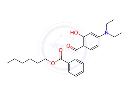 Chemical structure of 2-[4-(Diethylamino)-2-hydroxybenzoyl]benzoic acid hexyl ester
