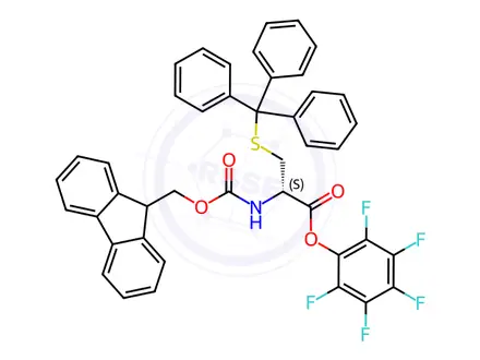 Chemical structure of Fmoc-S-Trityl-D-cysteine pentafluorophenyl ester