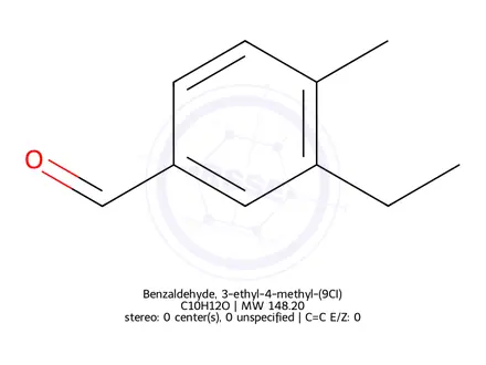 Chemical structure of Benzaldehyde, 3-ethyl-4-methyl-(9CI)