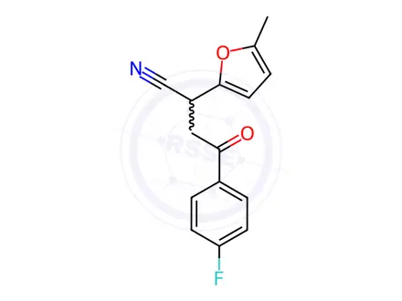 Chemical structure of 4-(4-Fluorophenyl)-2-(5-methylfuran-2-yl)-4-oxobutanenitrile