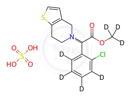 Chemical structure of rac Clopidogrel-d8 Hydrogen Sulfate (Major)