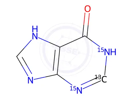 Chemical structure of Hypoxanthine-13C,15N2