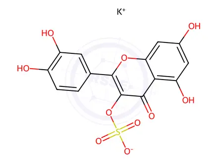 Chemical structure of Quercetin 3-Sulfate Potassium Salt