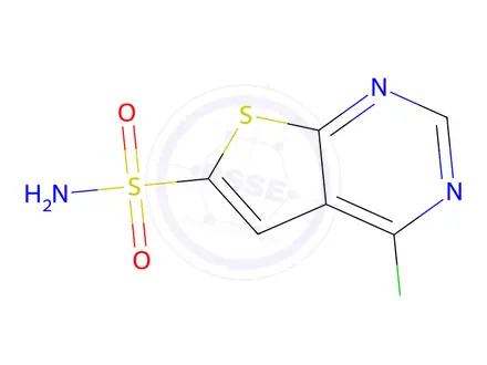 Chemical structure of 4-Chlorothieno[2,3-d]pyrimidine-6-sulfonamide