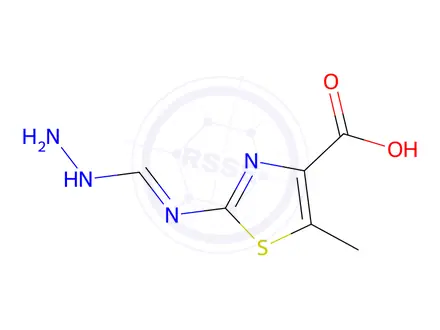 Chemical structure of 4-Thiazolecarboxylicacid,2-[(aminoiminomethyl)amino]-5-methyl-(9CI)