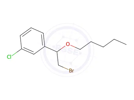 Chemical structure of 1-(2-Bromo-1-(pentyloxy)ethyl)-3-chlorobenzene