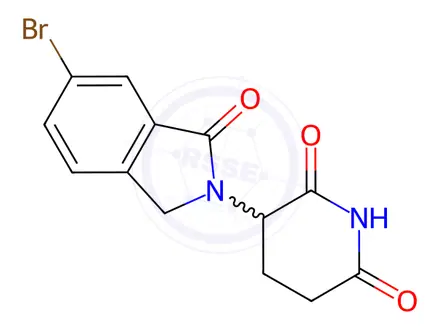Chemical structure of 3-(6-Bromo-1-oxoisoindolin-2-yl)piperidine-2,6-dione