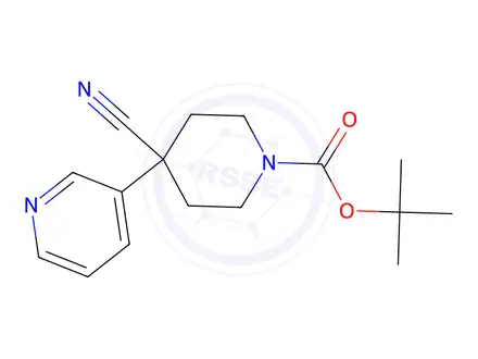 Chemical structure of tert-Butyl 4-Cyano-4-(pyridin-3-yl)piperidine-1-carboxylate