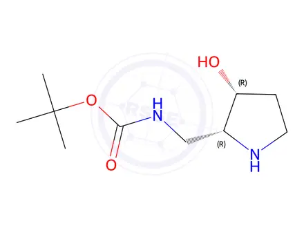 Chemical structure of Tert-butyl (((2R,3R)-3-hydroxypyrrolidin-2-yl)methyl)carbamate
