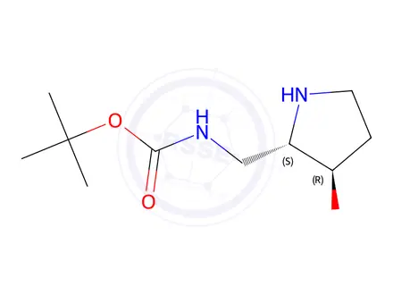 Chemical structure of Tert-butyl (((2S,3R)-3-hydroxypyrrolidin-2-yl)methyl)carbamate