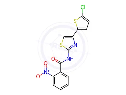 Chemical structure of N-(4-(5-Chlorothiophen-2-yl)thiazol-2-yl)-2-nitrobenzamide