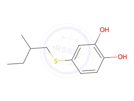 Chemical structure of methyl-2-butylmercapto-4-catechol