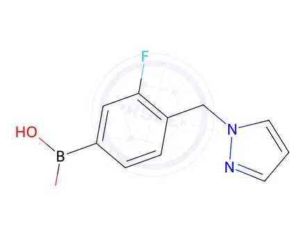 Chemical structure of [3-fluoro-4-(1H-pyrazol-1-ylmethyl)phenyl]boronic acid
