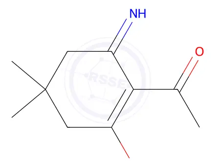 Chemical structure of 2-Acetyl-3-amino-5,5-dimethylcyclohex-2-en-1-one