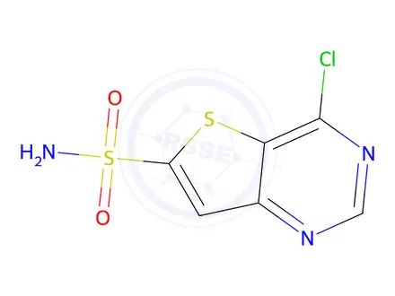 Chemical structure of 4-Chlorothieno[3,2-d]pyrimidine-6-sulfonamide