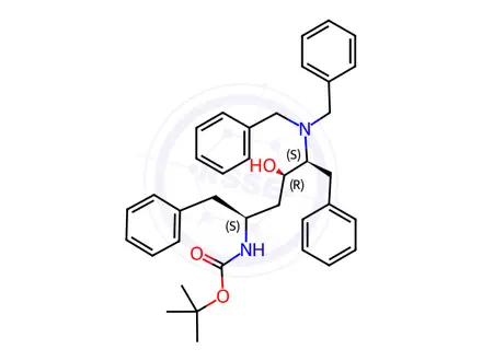 Chemical structure of tert-butyl ((2S,4R,5S)-5-(dibenzylamino)-4-hydroxy-1,6-diphenylhexan-2-yl)carbamate