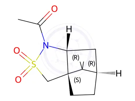 Chemical structure of N-ACETYL-(2S)-BORNANE 10,2-SULTAM
