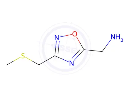 Chemical structure of {3-[(Methylthio)methyl]-1,2,4-oxadiazol-5-yl}methylamine hydrochloride