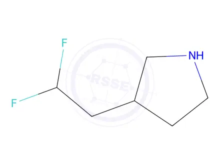 Chemical structure of 3-(2,2-difluoroethyl)pyrrolidine hydrochloride