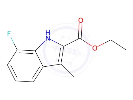Chemical structure of Ethyl 7-fluoro-3-methyl-1H-indole-2-carboxylate