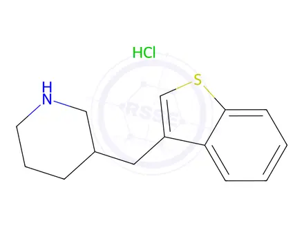 Chemical structure of 3-(1-benzothiophen-3-ylmethyl)piperidine hydrochloride