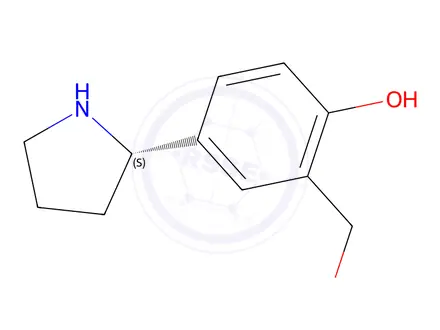 Chemical structure of (S)-2-(hydroxymethyl)-4-(pyrrolidin-2-yl)phenol