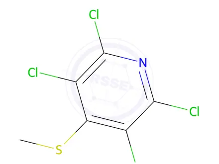 Chemical structure of 2,3,5,6-tetrachloro-4-(methylthio)pyridine