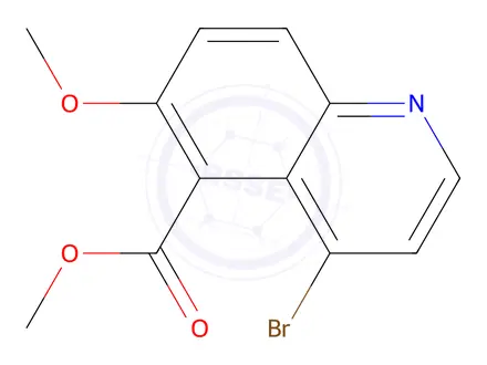 Chemical structure of Methyl 4-bromo-6-methoxyquinoline-5-carboxylate